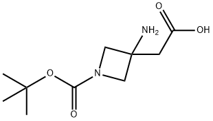 2-(3-Amino-1-(tert-butoxycarbonyl)azetidin-3-yl)acetic acid Structure