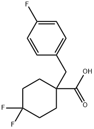 4,4-Difluoro-1-[(4-fluorophenyl)methyl]cyclohexane-1-carboxylic acid Structure