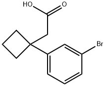 2-[1-(3-Bromophenyl)cyclobutyl]acetic acid 구조식 이미지