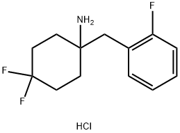 4,4-Difluoro-1-[(2-fluorophenyl)methyl]cyclohexan-1-amine hydrochloride Structure