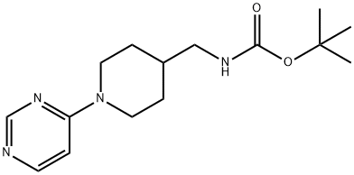 tert-Butyl N-{[1-(pyrimidin-4-yl)piperidin-4-yl]methyl}carbamate Structure