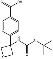 4-(3-((tert-Butoxycarbonyl)amino)oxetan-3-yl)benzoic acid 구조식 이미지