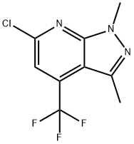 6-Chloro-1,3-Dimethyl-4-(trifluoromethyl)-1H-pyrazolo[3,4-b]pyridine 구조식 이미지