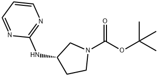 tert-Butyl (3S)-3-(pyrimidin-2-ylamino)pyrrolidine-1-carboxylate 구조식 이미지