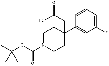 2-[1-(tert-Butoxycarbonyl)-4-(3-fluorophenyl)piperidin-4-yl]acetic acid Structure