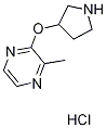 2-Methyl-3-(pyrrolidin-3-yloxy)pyrazine hydrochloride Structure