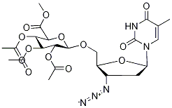 3'-Azido-3'-deoxythymidine-methyl-d3-2,3,4-Tri-O-acetyl--D-glucuronide, Methyl Ester 구조식 이미지