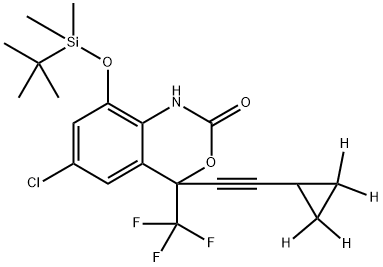 8-(tert-Butyldimethylsilyloxy) 8-Hydroxy Efavirenz-d4 구조식 이미지