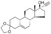 Spiro[3H-cyclopenta[a]phenanthrene-3,2'-[1,3]dioxolane] 19-Norpregn-5-en-20-yn-3-one deriv. 구조식 이미지