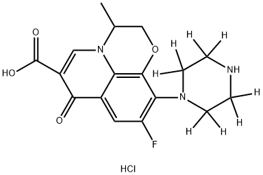 Desmethyl Ofloxacin-d8 Hydrochloride Structure