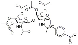 4-Nitrophenyl 2-Acetamido-4,6-di-O-acetyl-3-O-(2-acetamido-3,4,6-tri-O-acetyl-β-D-glucopyranosyl)-α-D-galactopyranoside 구조식 이미지