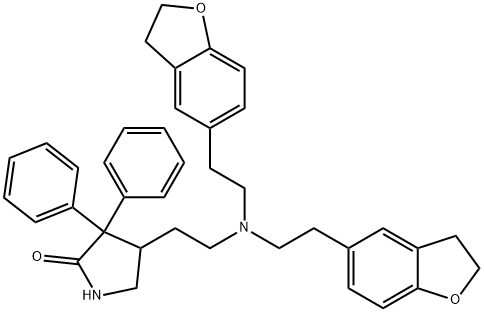 4-[2-di-[2-(2,3-Dihydrobenzofuran-4-yl)ethyl]aminoethyl)-3,3-diphenylpyrolidine-2-one Structure