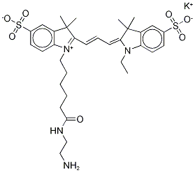 Cyanine 3 Monofunctional Hexanoic Acid Dye Ethylenediamine Amide Potassium Salt Structure