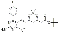 tert-Butyl-7-[4-(4-fluorophenyl)-6-isopropyl-2-aminopyrimidin-5-yl]-(3R,5S)-isopropylidene-(E)-6-heptenoate 구조식 이미지