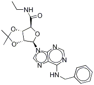 1-Deoxy-N-ethyl-2,3-O-isopropylidene-1-[6-(benzylamino)-9H-purin-9-yl]--D-ribofuranuronamide Structure