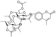 4-Methylumbelliferyl 2-Acetamido-2-deoxy-3-O-(α-L-fucopyranosyl)-β-D-glucopyranoside Pentaacetate 구조식 이미지