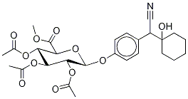 4-Hydroxy-α-(1-hydroxycyclohexyl)benzeneacetonitrile 2,3,4-Tri-O-acetyl-β-D-glucuronide Methyl Ester 구조식 이미지