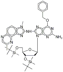 3',5'-Di-O-tert-butyldiMethylsilyl-2'-deoxy-8-[(3-Methyl-8-Methyl-3H-iMidazo[4,5-f]quinoxalin-2-yl)aMino]-6-O-benzyl-guanosine-d3 Structure