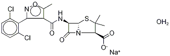 Dicloxacillin-13C4 SodiuM Salt Monohydrate 구조식 이미지