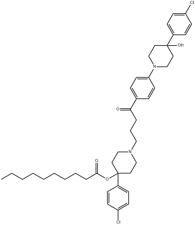 4-[4-(4-Chlorophenyl)-4-hydroxypiperidine]-4-defluorohaloperidol Decanoate  구조식 이미지