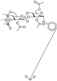 4-Nitrophenyl 2,4,6-Tri-O-acetyl-3-O-(2,3,4,6-tetra-O-acetyl -β-D-glucopyranosyl)-α-D-glucopyranoside 구조식 이미지