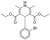 4-(2-BroMophenyl)-2,6-diMethyl-3,5-pyridinedicarboxylic Acid-d10 Diethyl Ester 구조식 이미지