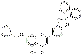 7-Benzyloxy-2-(2,2-diphenyl-1,3-benzodioxol-5-yl)-5-hydroxy-H-1-benzopyran-4-one Structure