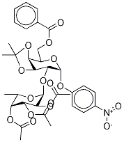 p-Nitrophenyl 6-O-benzoyl-3,4-O-isopropylidene-2-O-(2,3,4-tri-O-acetyl-α-L-fucopyranosyl)-α-D-galactopyranoside Structure