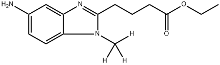 1-Methyl-5-amino-1H-benzimidazole-2-butanoic Acid Ethyl Ester-d3 구조식 이미지