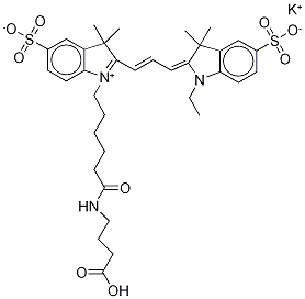 Cyanine 3 Monofunctional Hexanoic Acid Dye GABA AMide PotassiuM Salt Structure