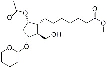 (1R,2S,3R,5S)-5-Acetyloxy-2-hydroxymethyl-3-tetrahydropyranyloxy-α-(phenylseleno)cyclopentaneheptanoic Acid Methyl Ester (Mixture of Diastereomers) 구조식 이미지