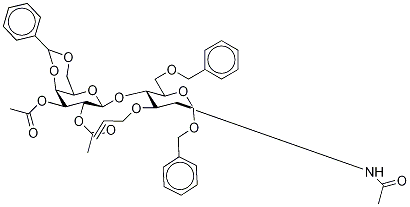 Benzyl 2-(AcetaMido)-2-deoxy-6-O-benzyl-3-O-2-propen-1-yl-4-O-[2,3-di-O-acetyl-4,6-O-benzyldiene-β-D-galactopyranosyl]-α-D-glucopyranoside Structure