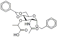 Benzyl 2-AcetaMido-3-O-(1-carboxyethyl)4,6-O-benzylidene-2-deoxy-α-D-glucopyranoside (MMxture of DiastereoMers) Structure