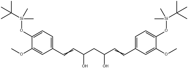 (1E,6E)-1,7-Bis(4-O-tert-butyl-diMethylsilyl-3-Methoxyphenyl)-1,6-heptadiene-3,5-diol 구조식 이미지