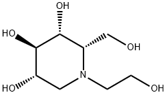 (2S,3R,4R,5S)-1-(2-hydroxyethyl)-2-(hydroxymethyl)-3,4,5-Piperidinetriol Hydrochloride Structure