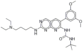 N-[2-[[4-(DIETHYLAMINO)BUTYL]AMINO-6-(3,5-DIMETHOXYPHENYL)PYRIDO[2,3-D]PYRIMIDIN-7-YL]-N'-(1,1-DIMETHYLETHYL)UREA 구조식 이미지