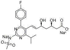N-Desmethyl Rosuvastatin -d6 Disodium Salt 구조식 이미지