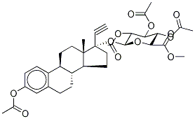 3,2’,3’,4’-Tetraacetyl Ethynyl Estradiol 17--D-Glucuronide Methyl Ester 구조식 이미지