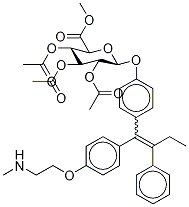 N-DesMethyl-4-hydroxy TaMoxifen Tri-O-acetyl-β-D-glucuronic Acid Methyl Ester (E/Z Mixture) 구조식 이미지