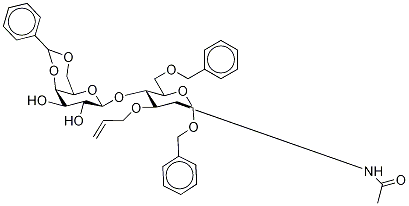 Benzyl 2-(AcetaMido)-2-deoxy-6-O-benzyl-3-O-2-propen-1-yl-4-O-[4,6-O-benzyldiene-β-D-galactopyranosyl]-α-D-glucopyranoside Structure