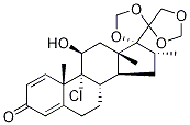 9-Chloro-11β-hydroxy-16α-methyl-17,20:20,21-bis(methylenedioxy)-pregn-1,4-dien-3-one Structure