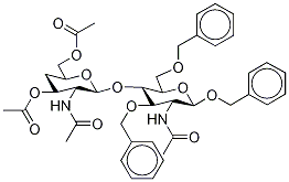 Benzyl 2-Deoxy-2-acetamido-3,6-di-O-benzyl-4-(2’-deoxy-2’-acetamido-3’,6”-O-diacetyl-4’-deoxy--D-glucopyranosyl)--D-glucopyranoside Structure