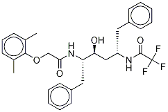 (2S,3S,5S)-2-(2,6-Dimethylphenoxyacetyl)amino-3-hydroxy-5-trifluromethylcarbonylamino-1,6-diphenylhexane. Structure