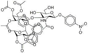 p-Nitrophenyl 2-Acetamido-2-deoxy-3-O-[2’-O-(2,3,4-tri-O-benzoyl-α-L-fucopyranosyl)-3’,4’,6’-tri-O-acetyl-D-galactopyranosyl]-β-D-glucopyranoside

 구조식 이미지