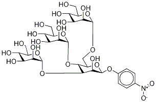 p-Nitrophenyl 3,4,6-Tri-O-(α-D-mannopyranosyl)-β-D-mannopyranoside 구조식 이미지