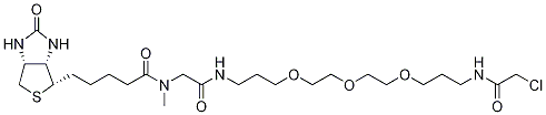 N'-(13-ChloroacetaMido-4,7,10-trioxatridecanyl)-N-Methyl-N-biotinylglycinaMide 구조식 이미지