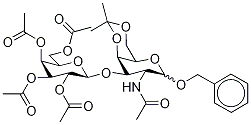 Benzyl 2-Acetamido-2-deoxy-4,6-O-isopropylidene-4-O-(2,3,4,6- tetra-O-acetyl--D-galactopyranosyl)-D-galactopyranoside 구조식 이미지