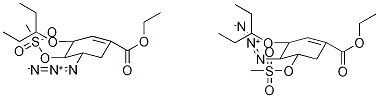 (3R,4S,5S)-4-Azido-3-(1-ethylpropoxy)-5-[(methylsulfonyl)oxy]-1-cyclohexene-1-Carboxylic Acid Ethyl Ester + (3R,4S,5S)-5-Azido-3-(1-ethylpropoxy)-4-[(methylsulfonyl)oxy]-1-cyclohexene-1-Carboxylic Acid Ethyl Ester (Mixture of Isomers) 구조식 이미지