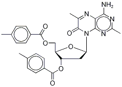 4-Amino-2,6-dimethyl-8-(2’-deoxy-3’,5’-di-O-toluoyl--D-ribofuranosyl)-7(8H)-pteridone 구조식 이미지