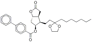 (3aR,4R,5R,6aS)-4-[3-(Ethyleneketal)decanyl]hexahydro-5-hydroxy-2H-cyclopenta[b]furan-2-one 5-(4-Phenylbenzoate)-d15 Structure